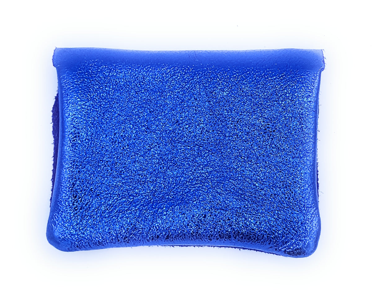 Porte-monnaie Aponi cuir suédé / irisé ~ Bleu royale