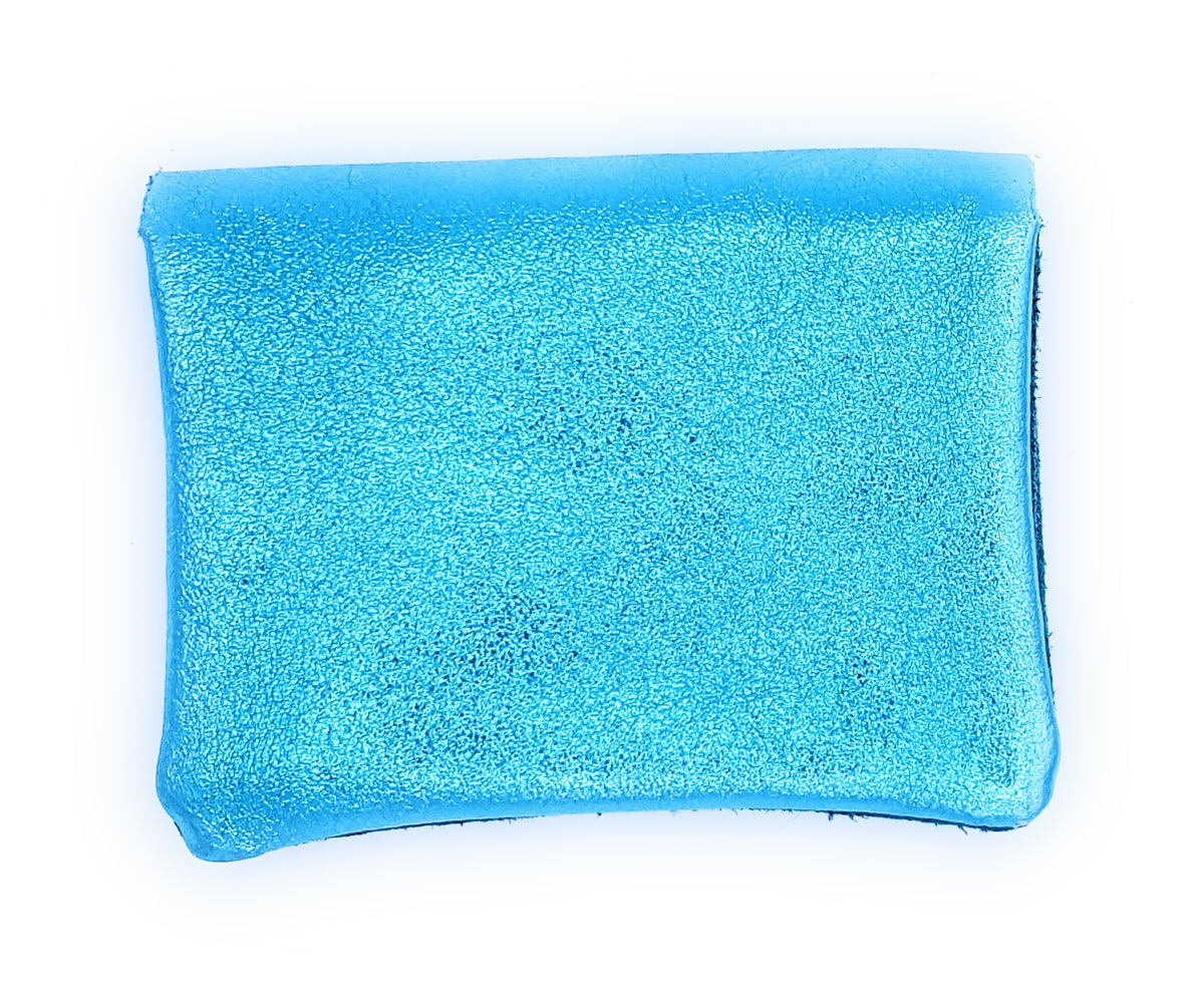 Porte-monnaie Aponi cuir suédé / irisé ~ Turquoise