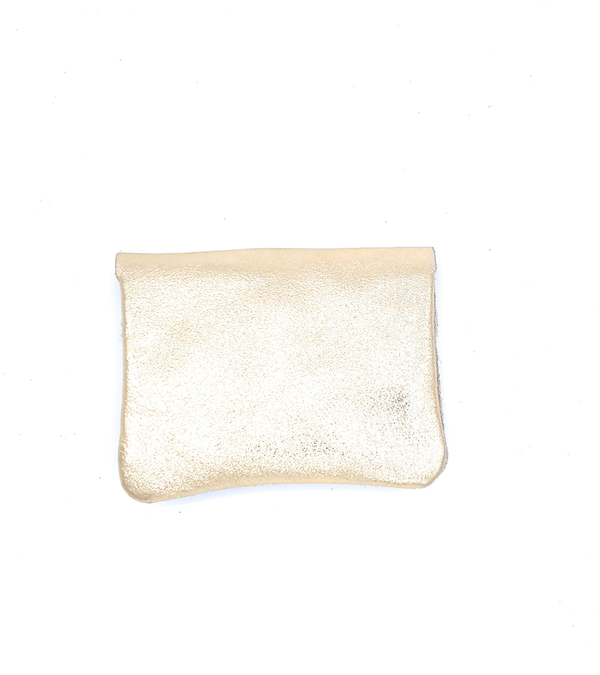 Aponi suede leather / iridescent coin purse ~ Gold / Taupe