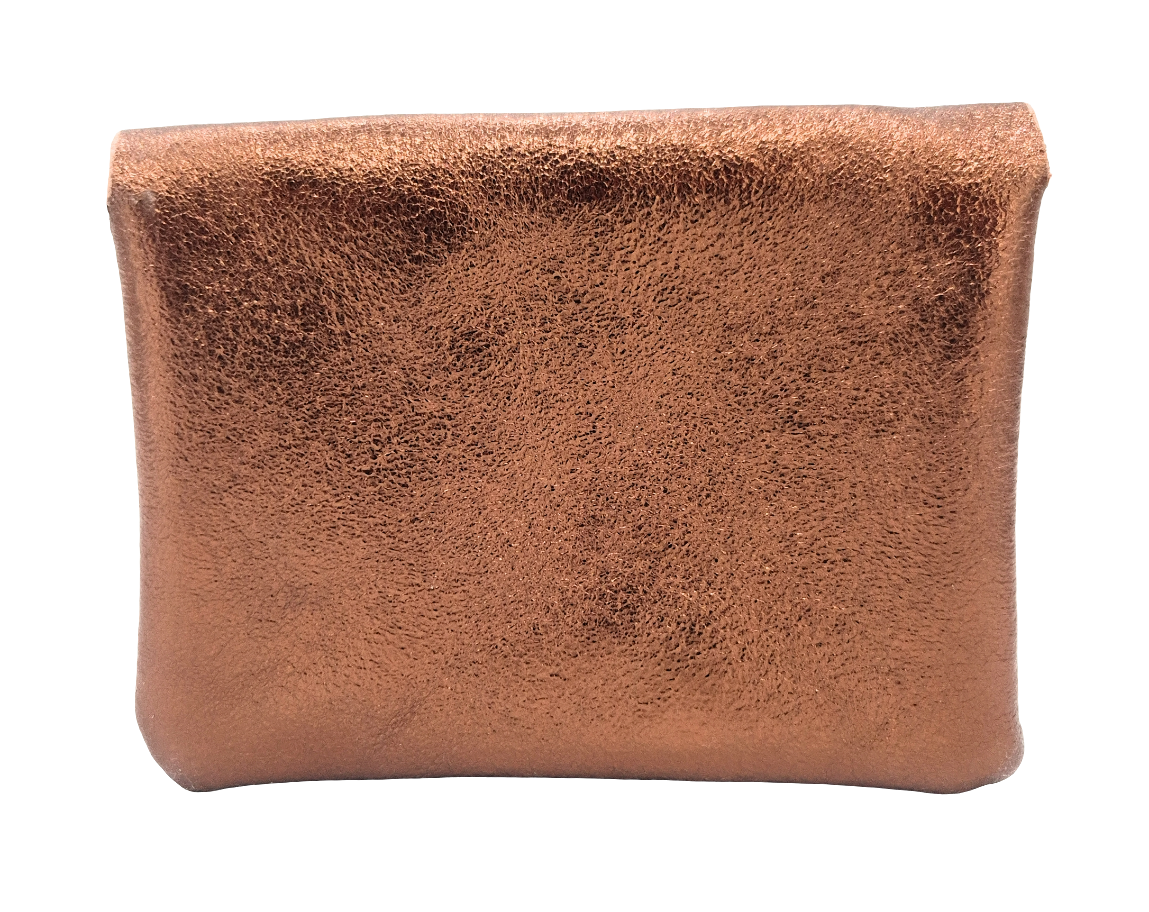 Aponi iridescent leather purse ~ Bronze