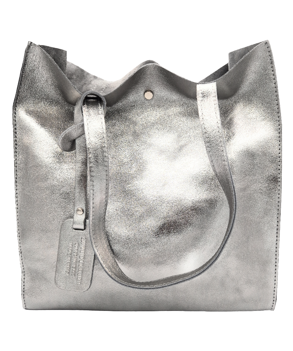 Sac shopper Dena en cuir irisé ~ Argenté