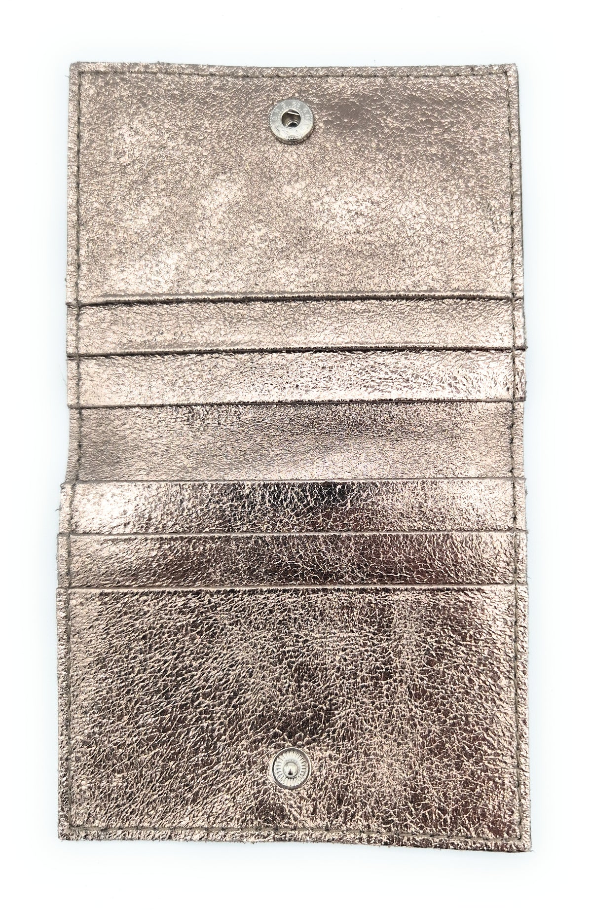 Porte-cartes Asha en cuir irisé italien ~ Étain