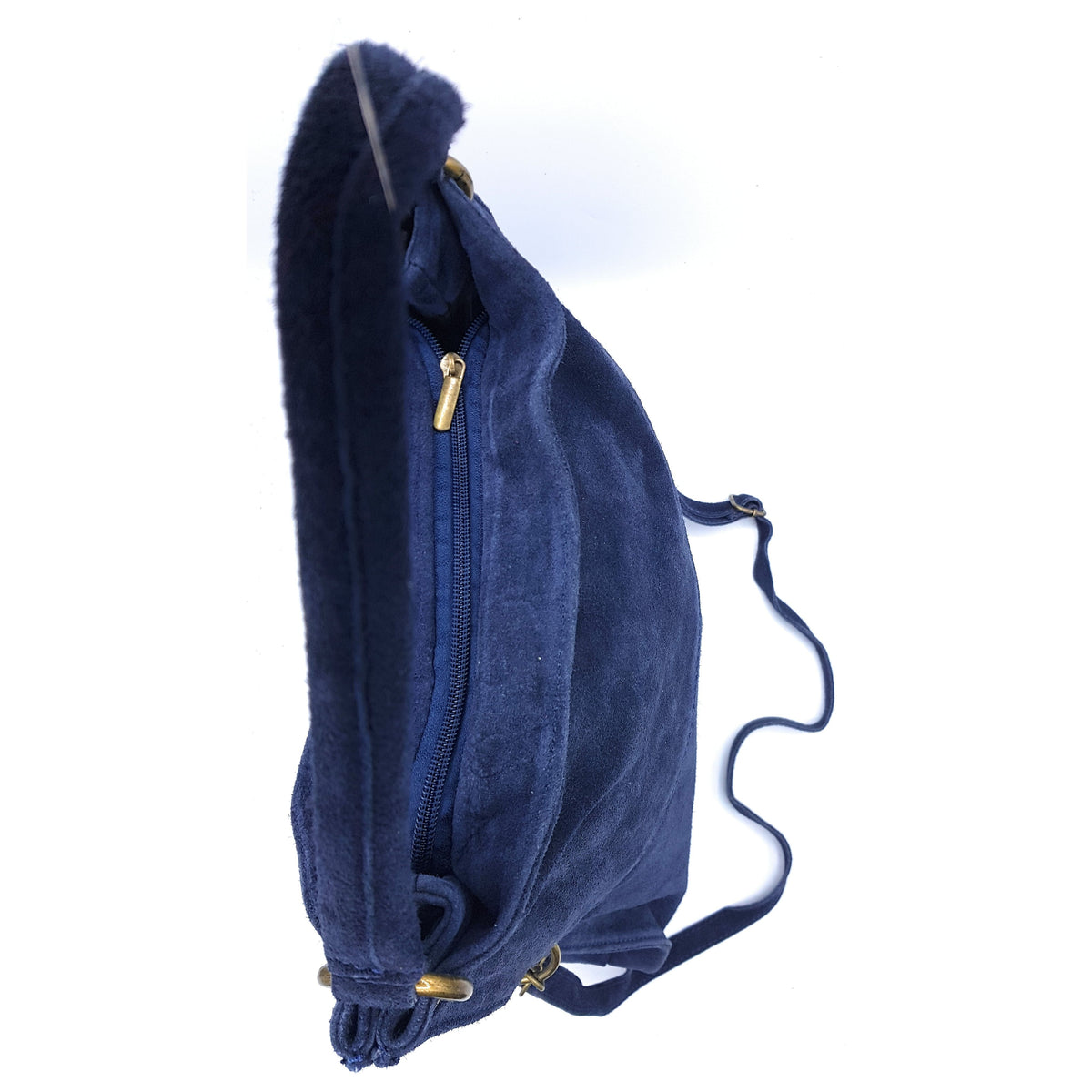 Sac besace Talasi en cuir suèdé ~ Bleu marine