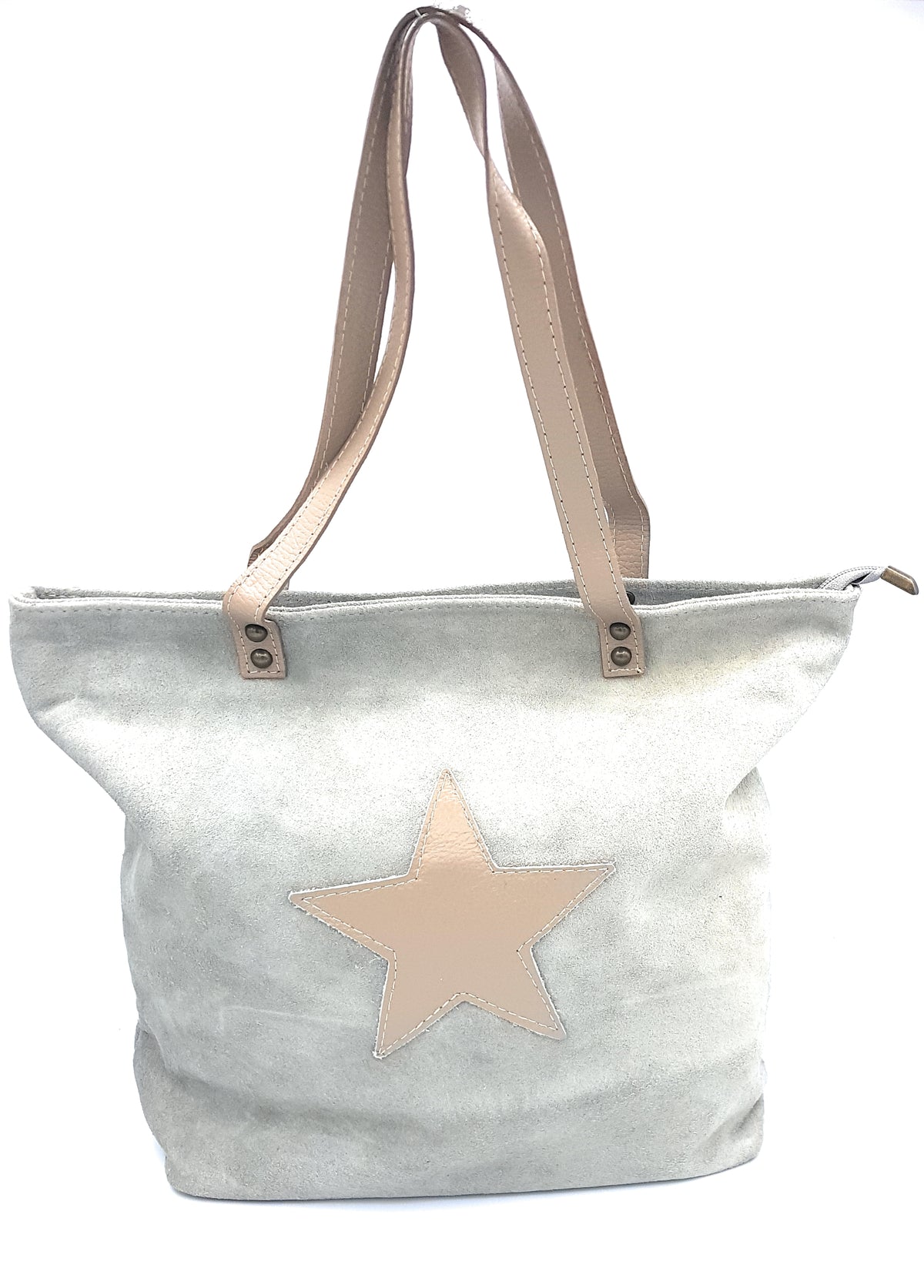 Sac shopper Aranck en cuir suèdé ~ Gris