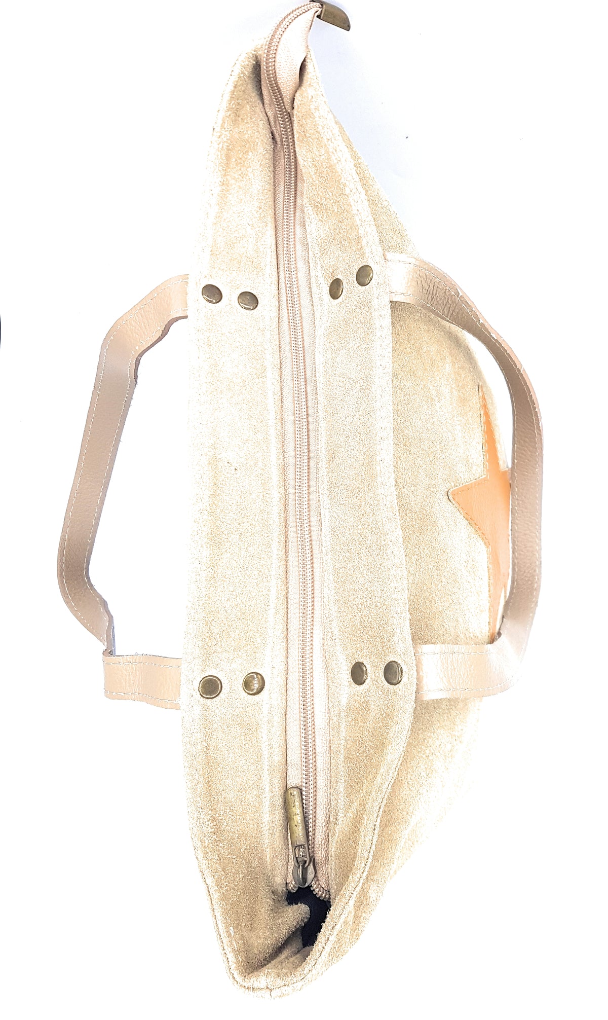 Aranck shopper bag in suede leather ~ Beige
