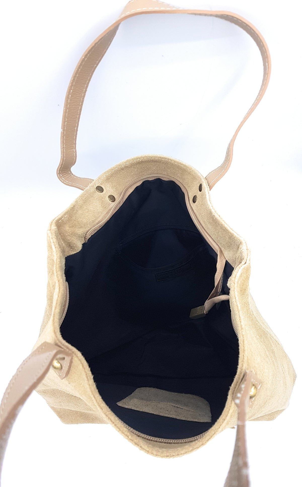 Aranck shopper bag in suede leather ~ Beige