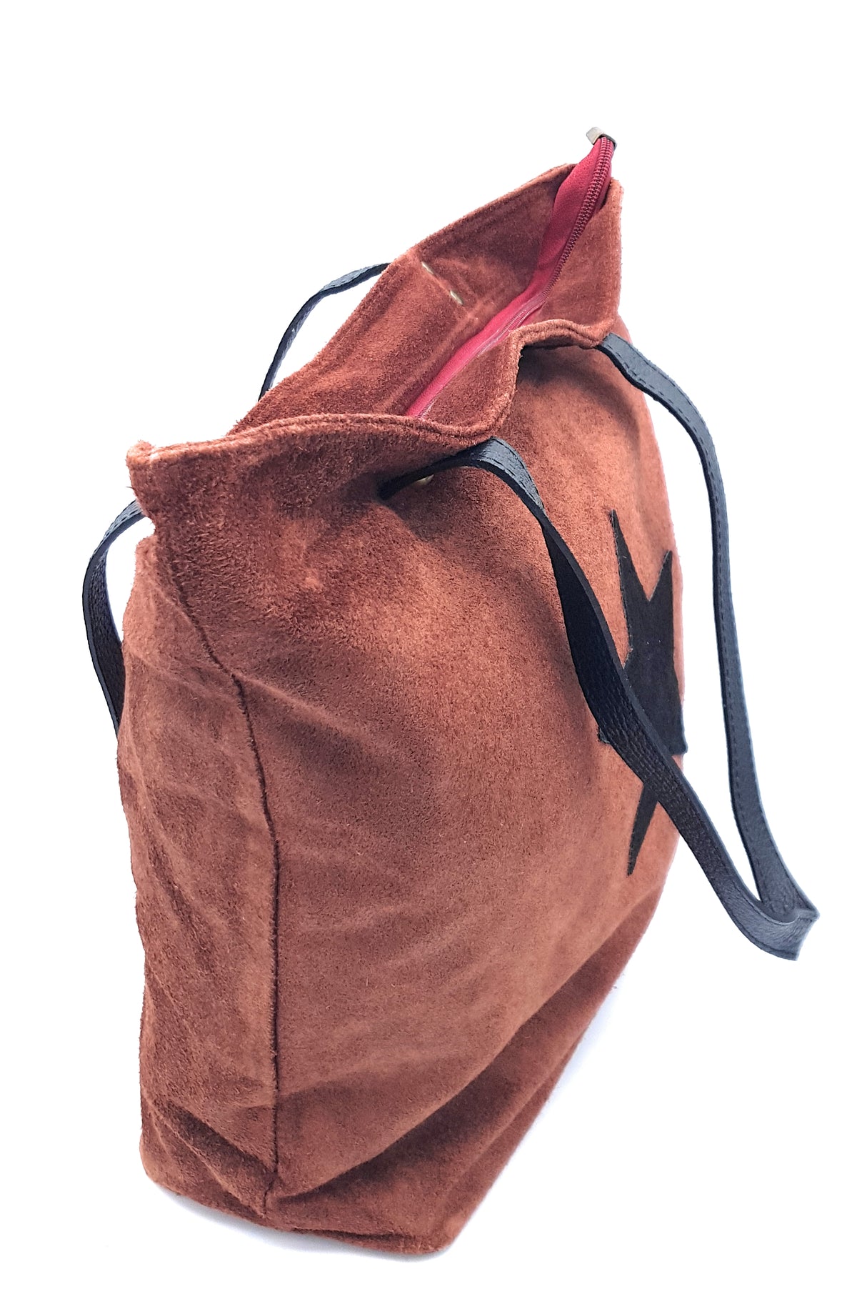 Sac shopper Aranck en cuir suèdé ~ Marron cuivré