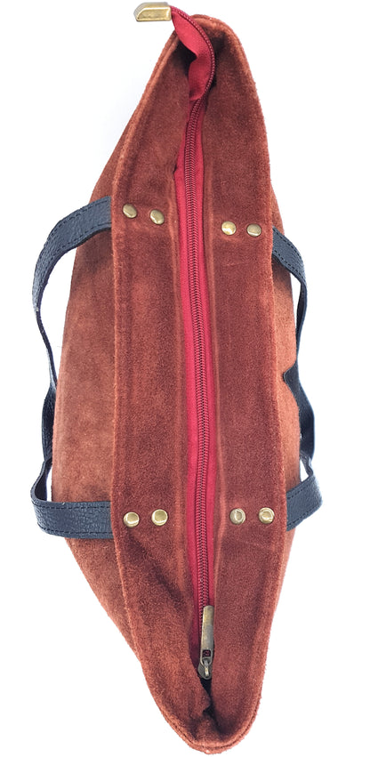 Sac shopper Aranck en cuir suèdé ~ Marron cuivré