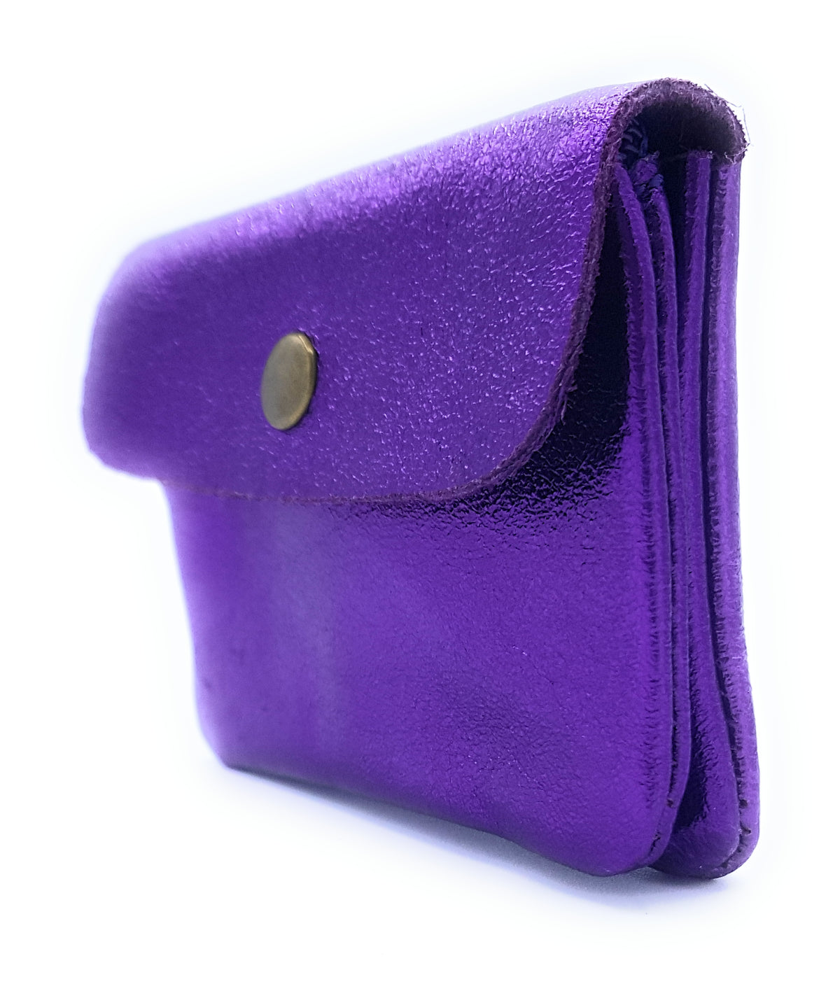 Porte-monnaie Aponi cuir irisé italien ~ Violet