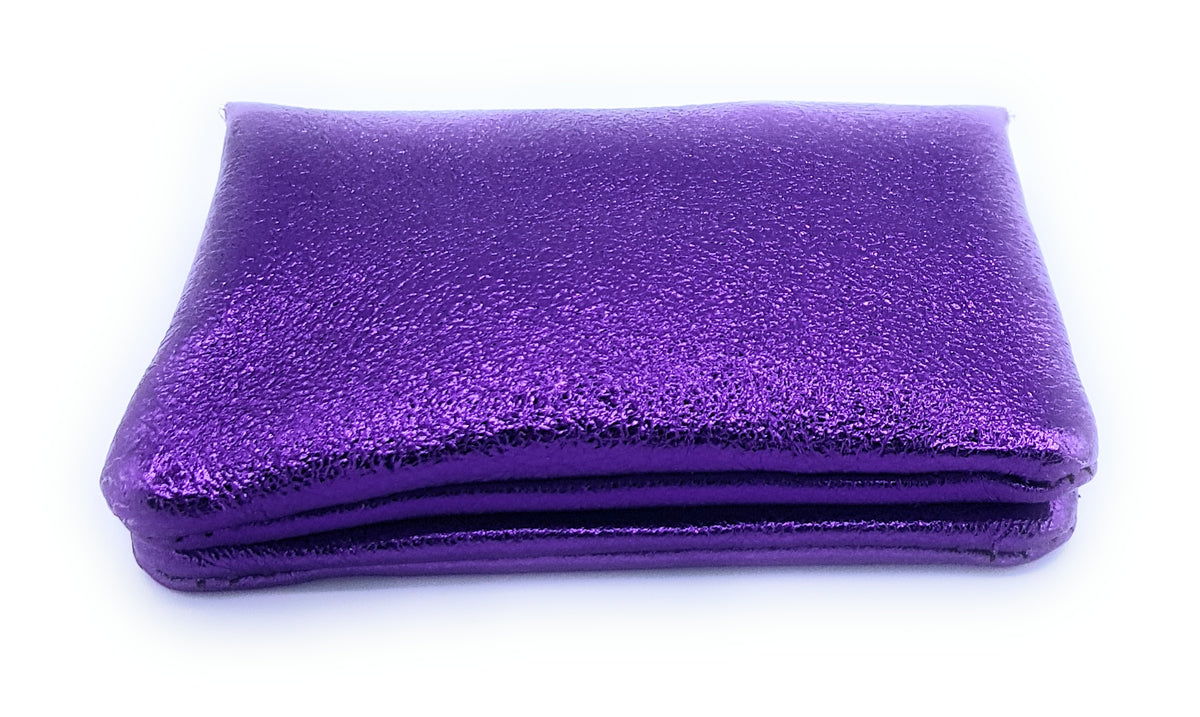 Porte-monnaie Aponi cuir irisé italien ~ Violet
