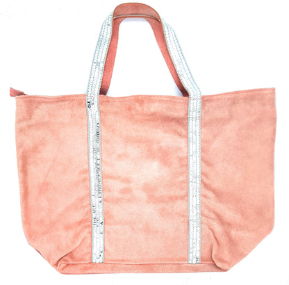 Sac cabas Kaya en cuir suèdé à sequins ~ Corail