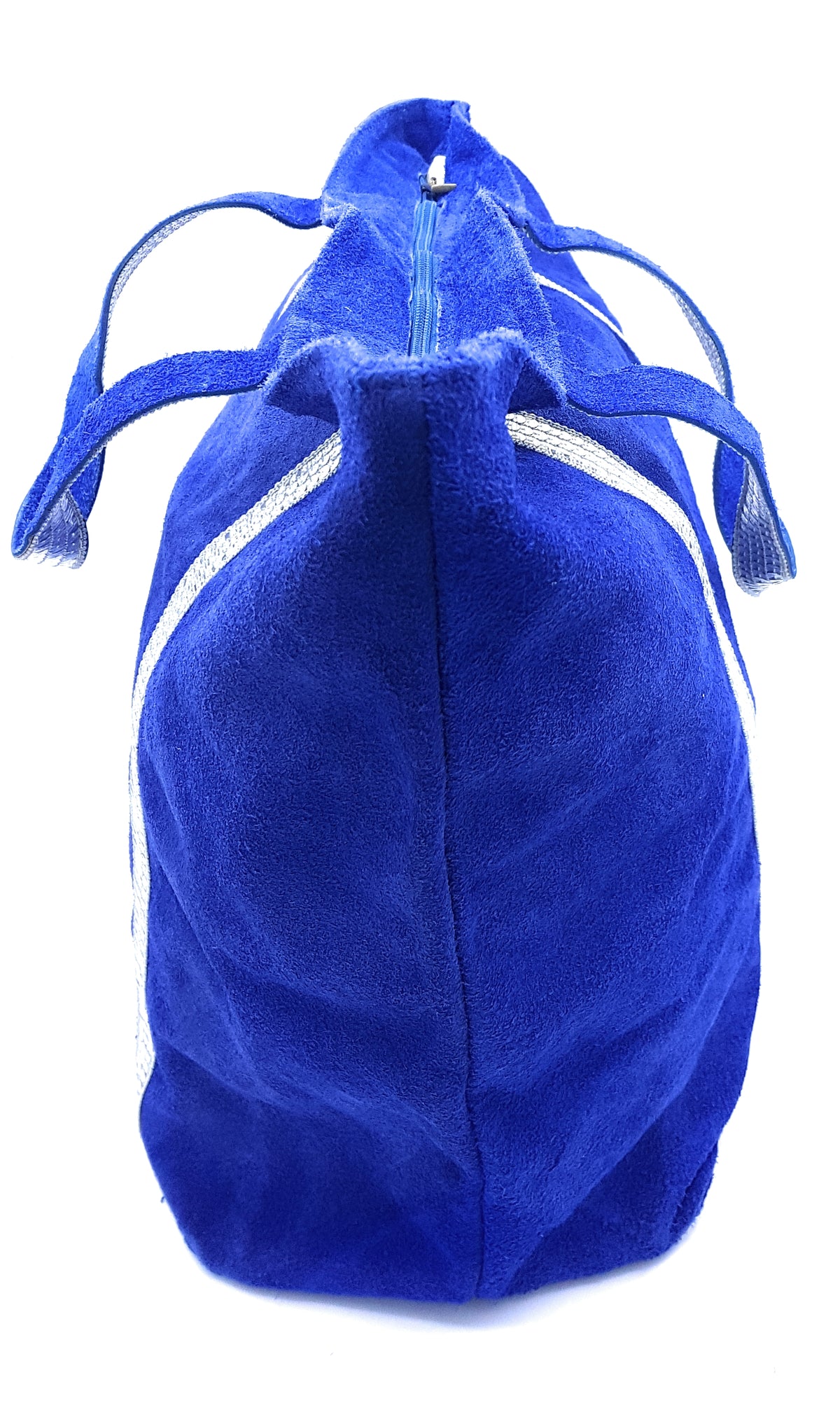 Sac cabas Kaya en cuir suèdé à sequins ~ Bleu royale