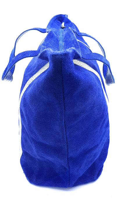 Sac cabas Kaya en cuir suèdé à sequins ~ Bleu royale