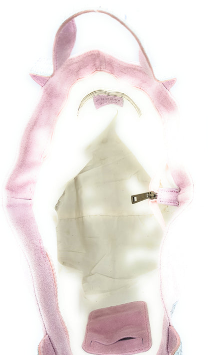 Sac cabas Kaya en cuir suèdé à sequins ~ Rose pâle