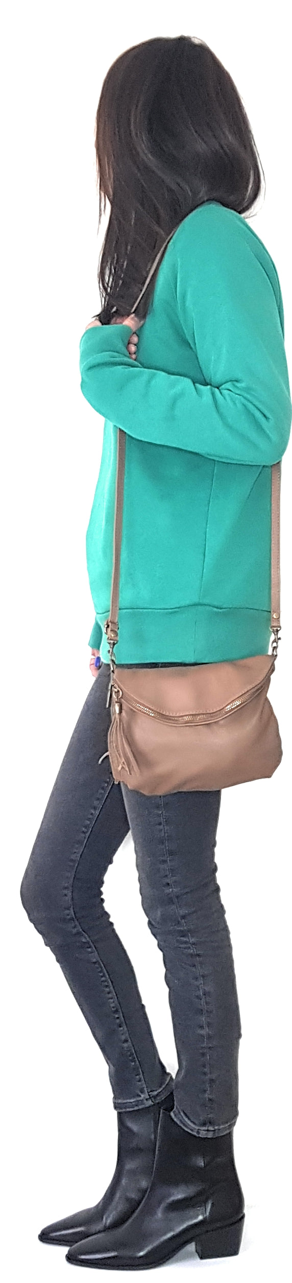 Sakiri Leather Clutch Bag ~ Taupe Brown 