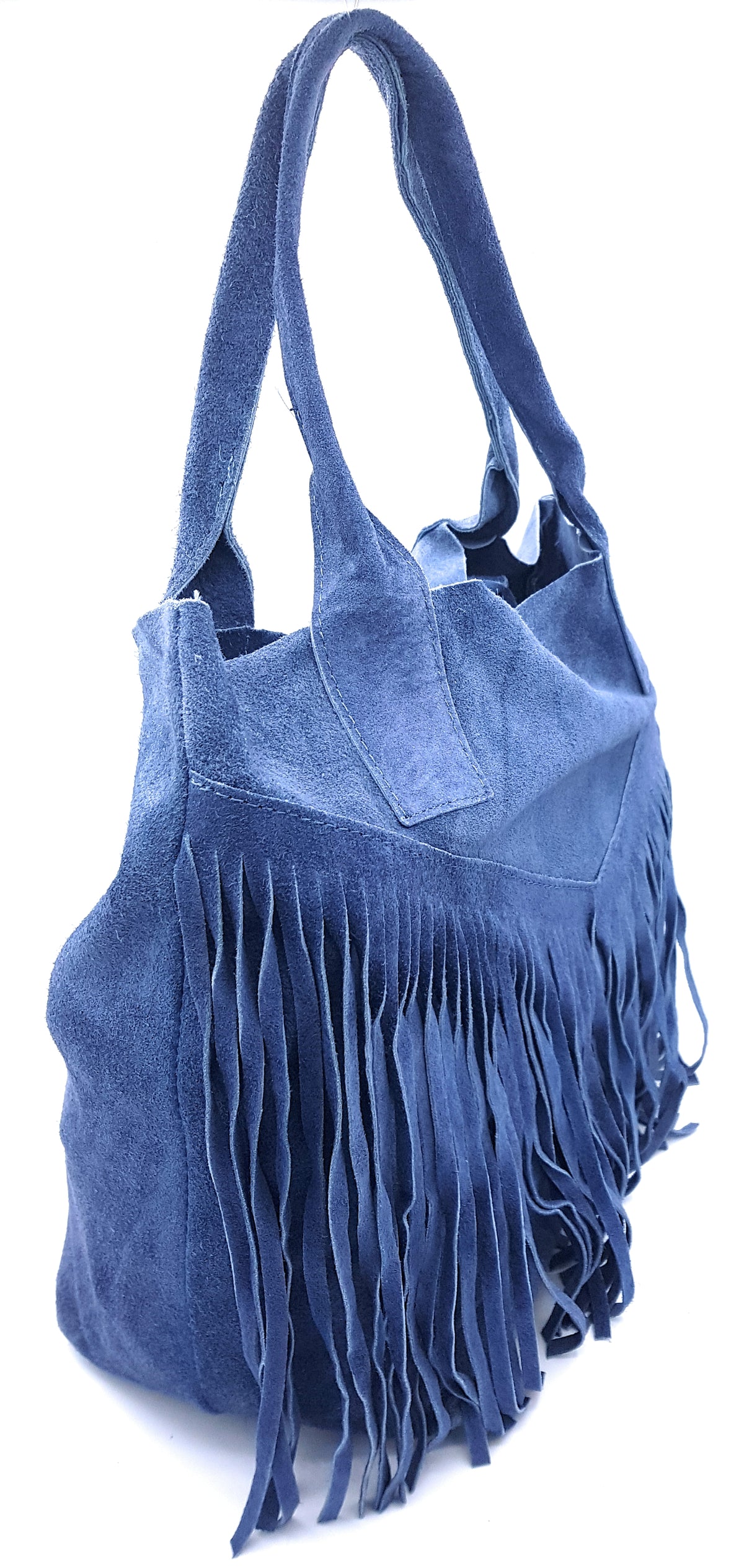 Sac shopper Naya  en cuir suédé ~ Bleu jean