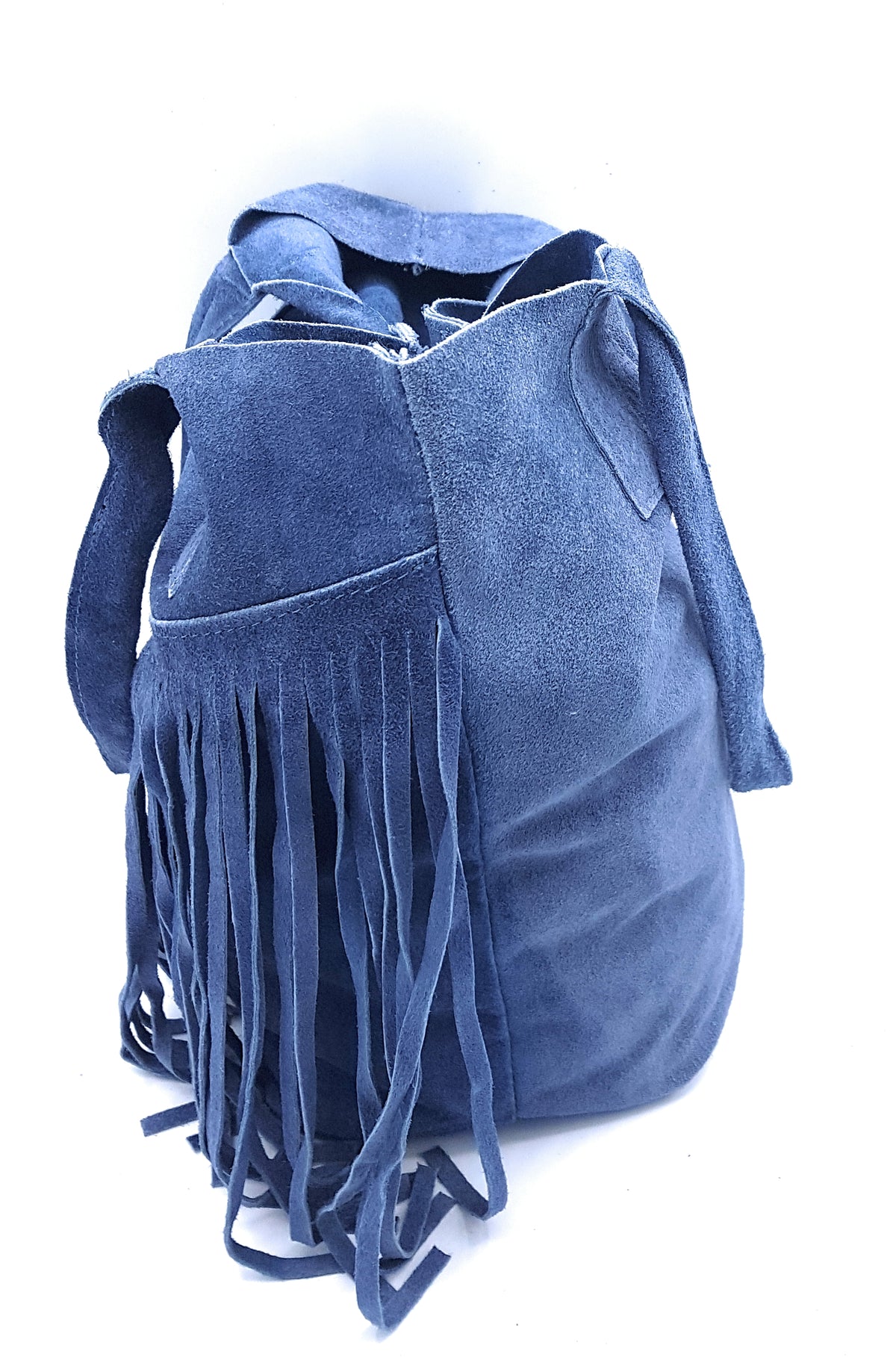 Sac shopper Naya  en cuir suédé ~ Bleu jean