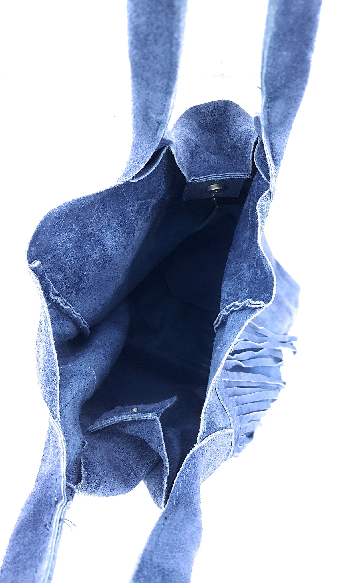 Sac shopper Naya  en cuir suédé ~ Bleu jean