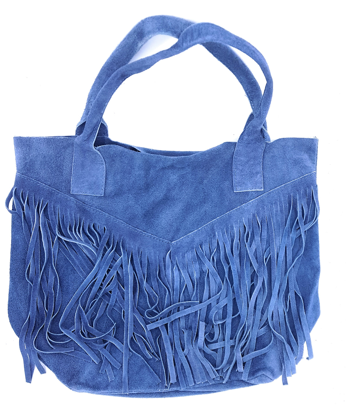 Sac shopper Naya  en cuir suédé ~ Bleu jean