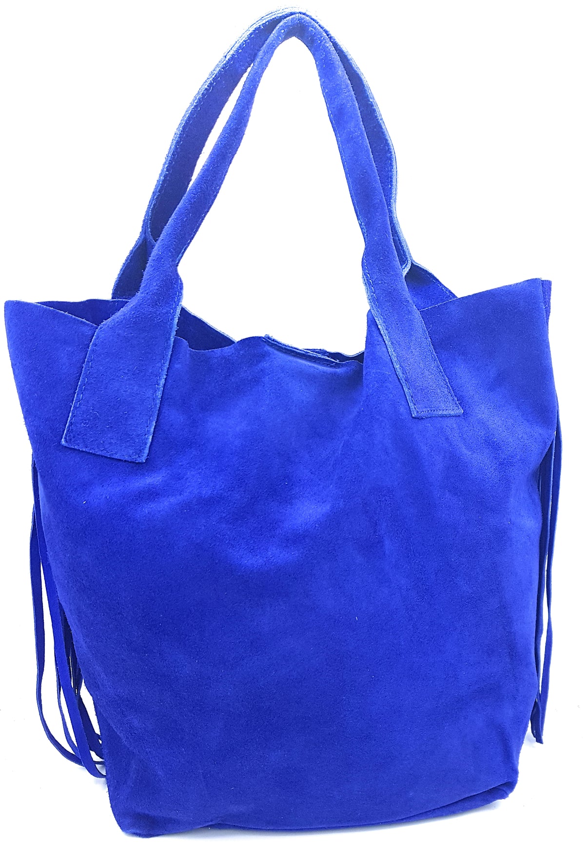 Naya Fringed Suede Leather Shopper Bag ~ Royal Blue 