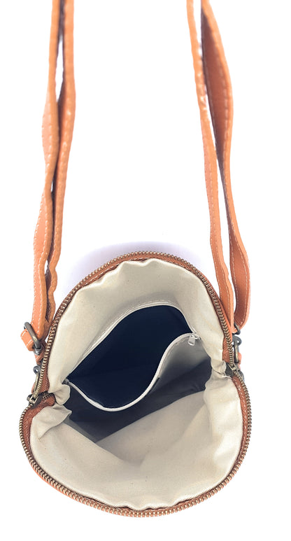 Sac pochette Sakiri en cuir ~ Camel