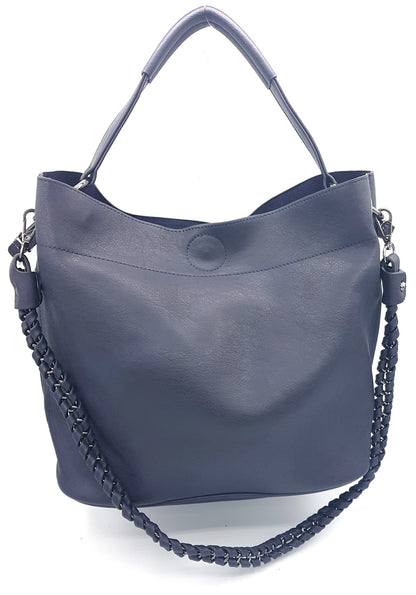 Sac seau Oneida en similicuir 2 en 1 ~ Bleu marine