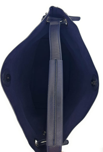 Sac seau Oneida en similicuir 2 en 1 ~ Bleu marine