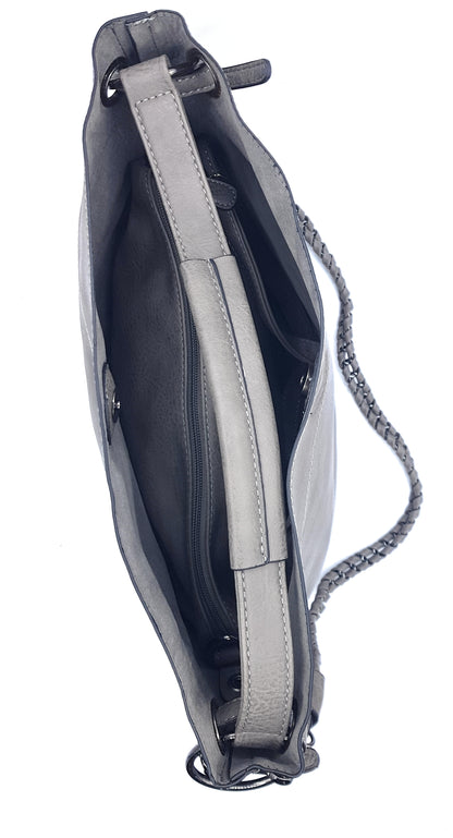 Sac seau Oneida en similicuir 2 en 1 ~ Gris