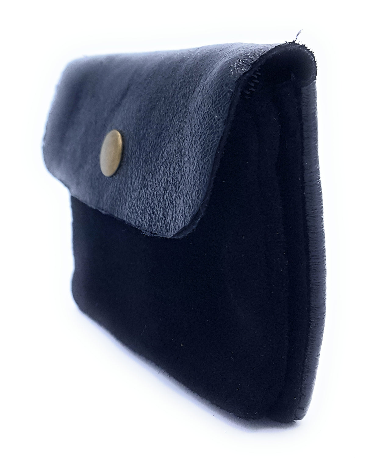 Porte-monnaie Aponi cuir suédé / irisé ~ Noir