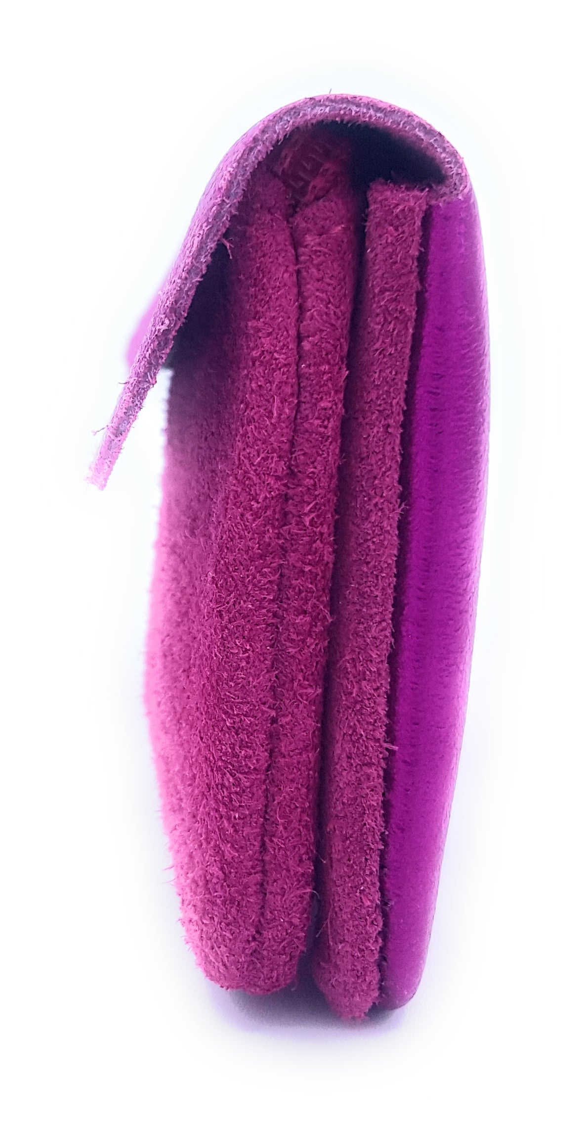 Porte-monnaie Aponi cuir suédé / irisé ~ Fuchsia