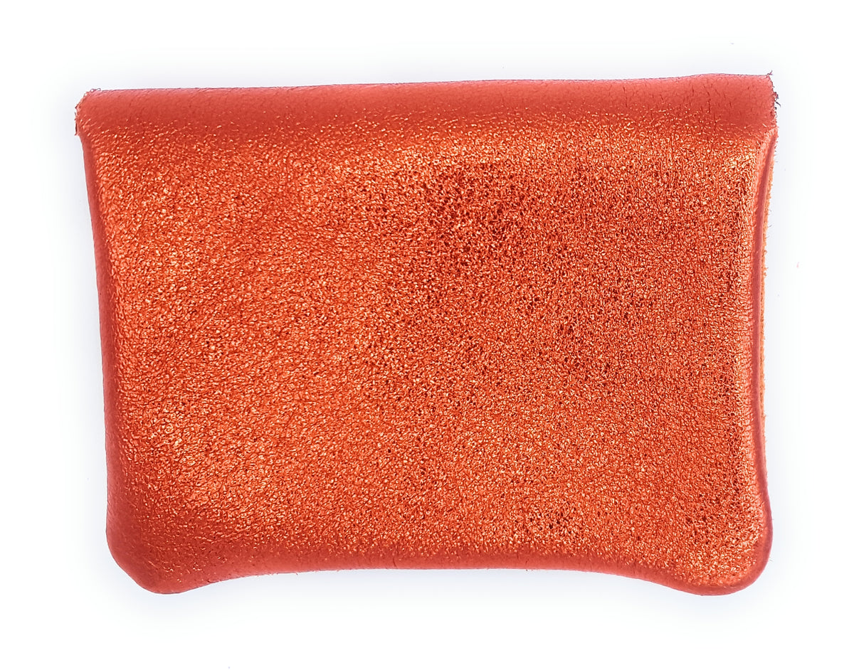Aponi suede leather / iridescent wallet ~ Orange