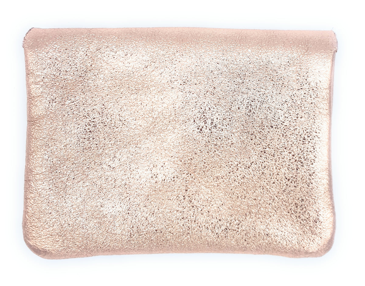 Porte-monnaie Aponi cuir irisé italien ~ Champagne