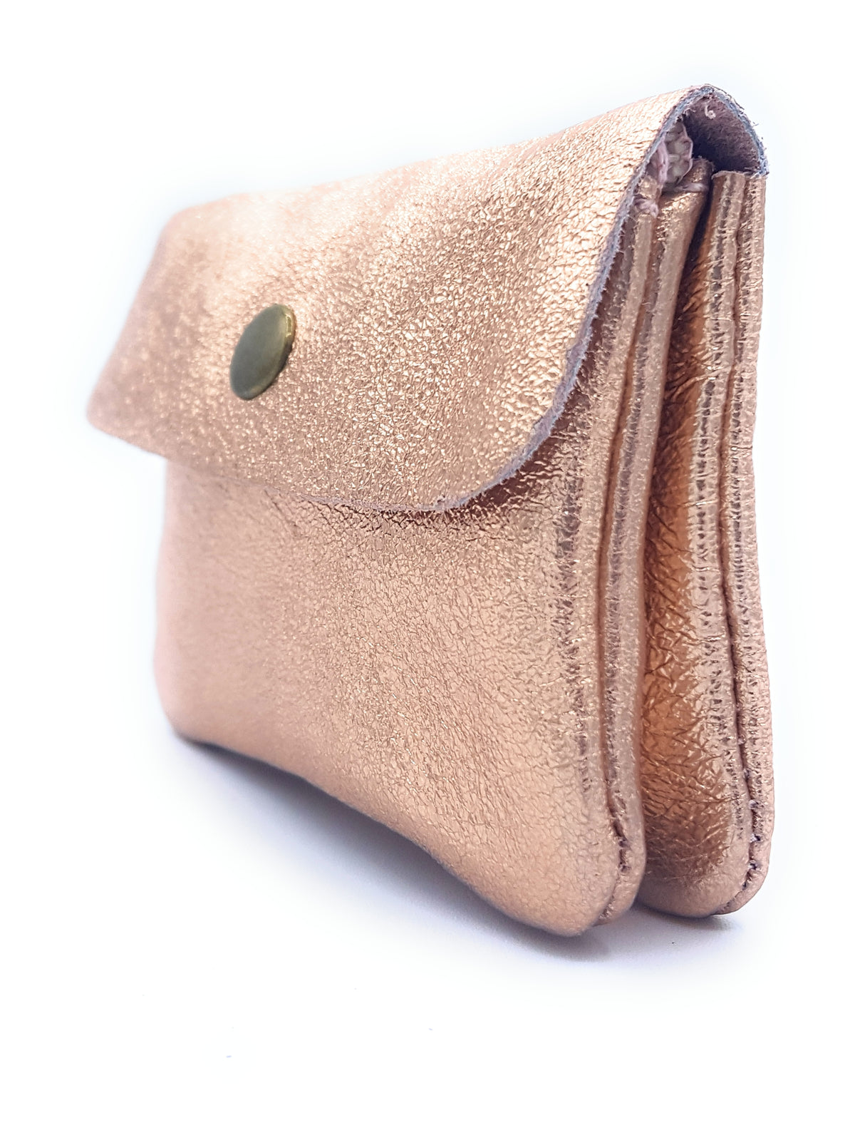 Porte-monnaie Aponi cuir irisé italien ~ Champagne
