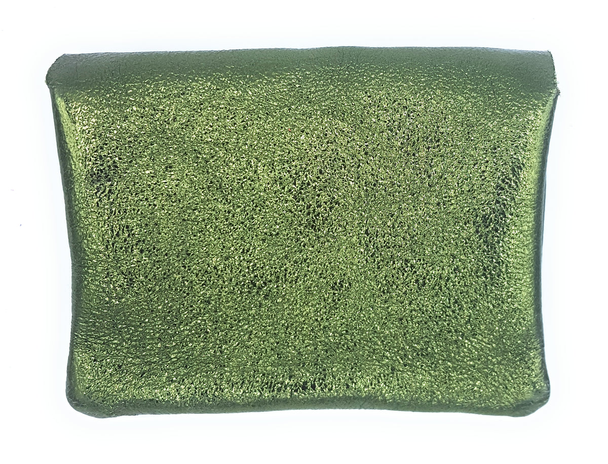 Porte-monnaie Aponi cuir irisé italien ~ Kaki