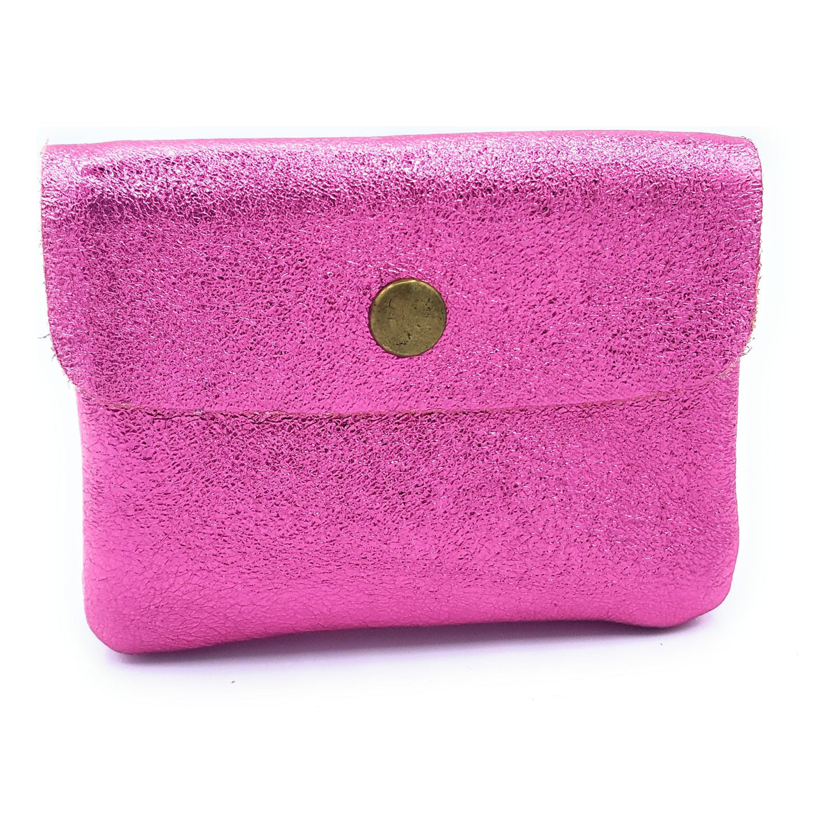 Porte-monnaie Aponi cuir irisé italien ~ Rose
