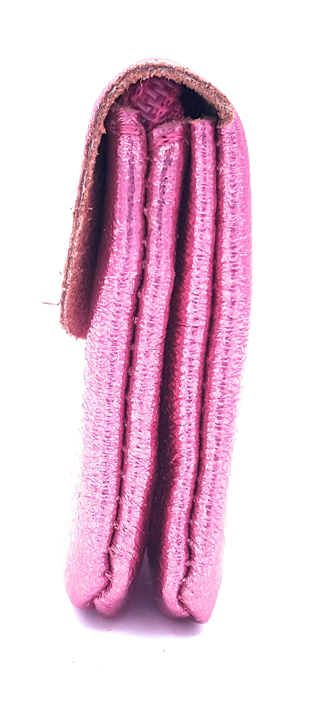 Porte-monnaie Aponi cuir irisé italien ~ Rose