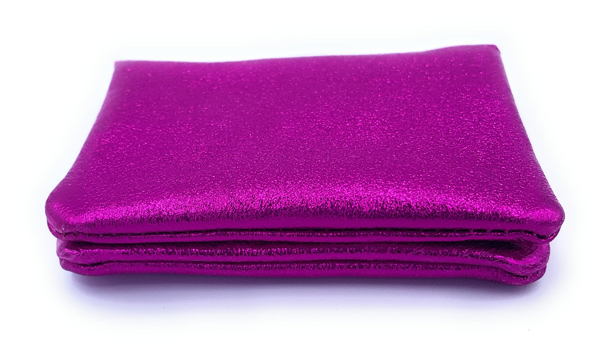 Aponi iridescent leather purse ~ Fuchsia