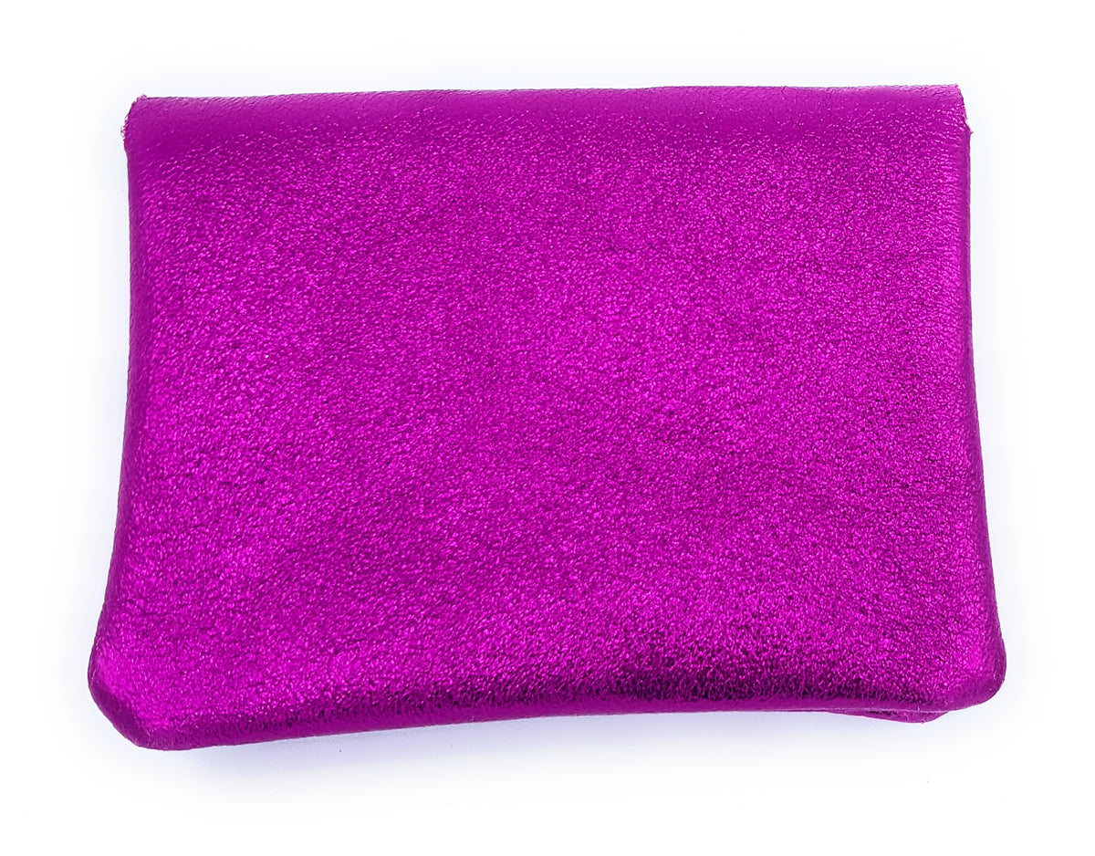 Aponi iridescent leather purse ~ Fuchsia