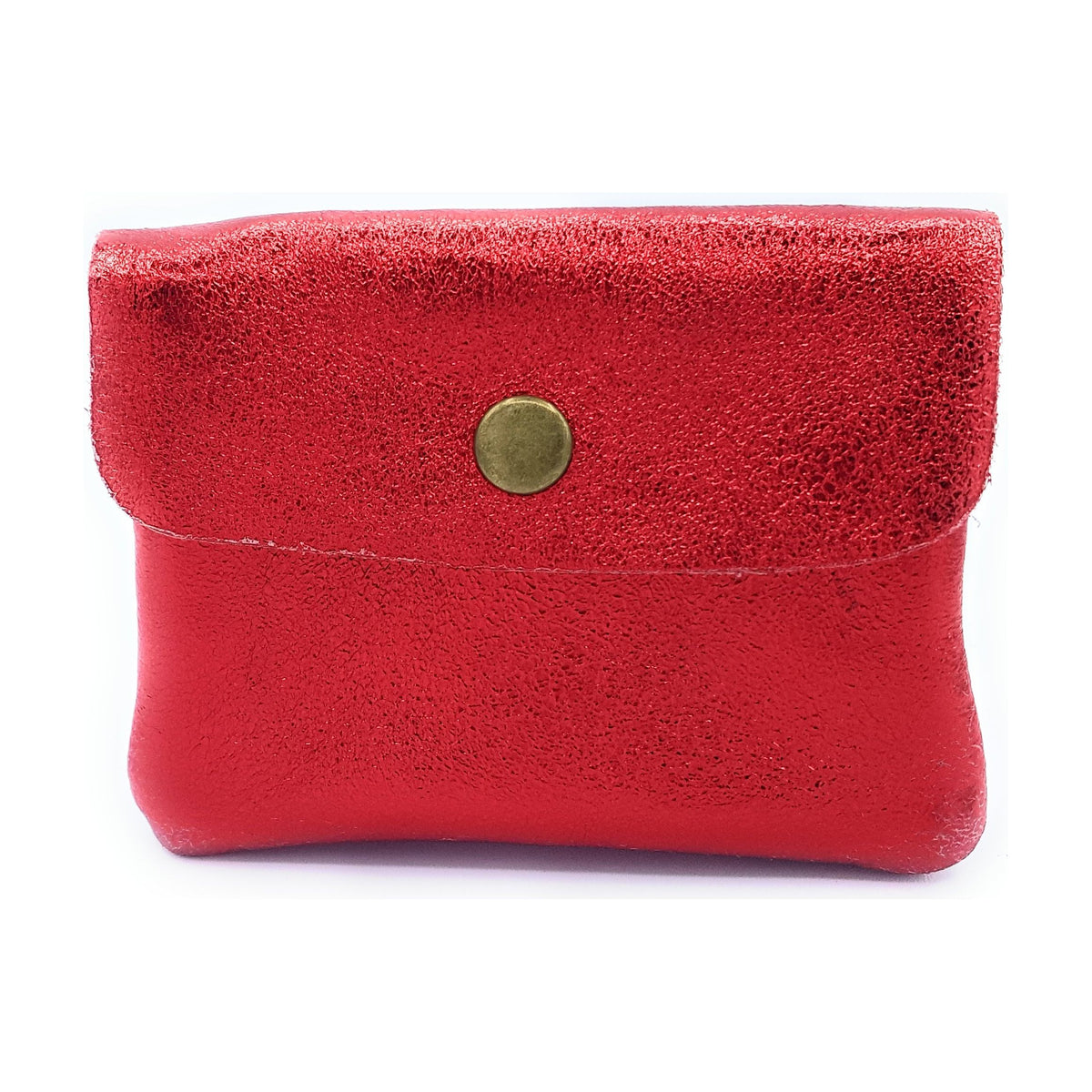 Porte-monnaie Aponi cuir irisé italien ~ Rouge