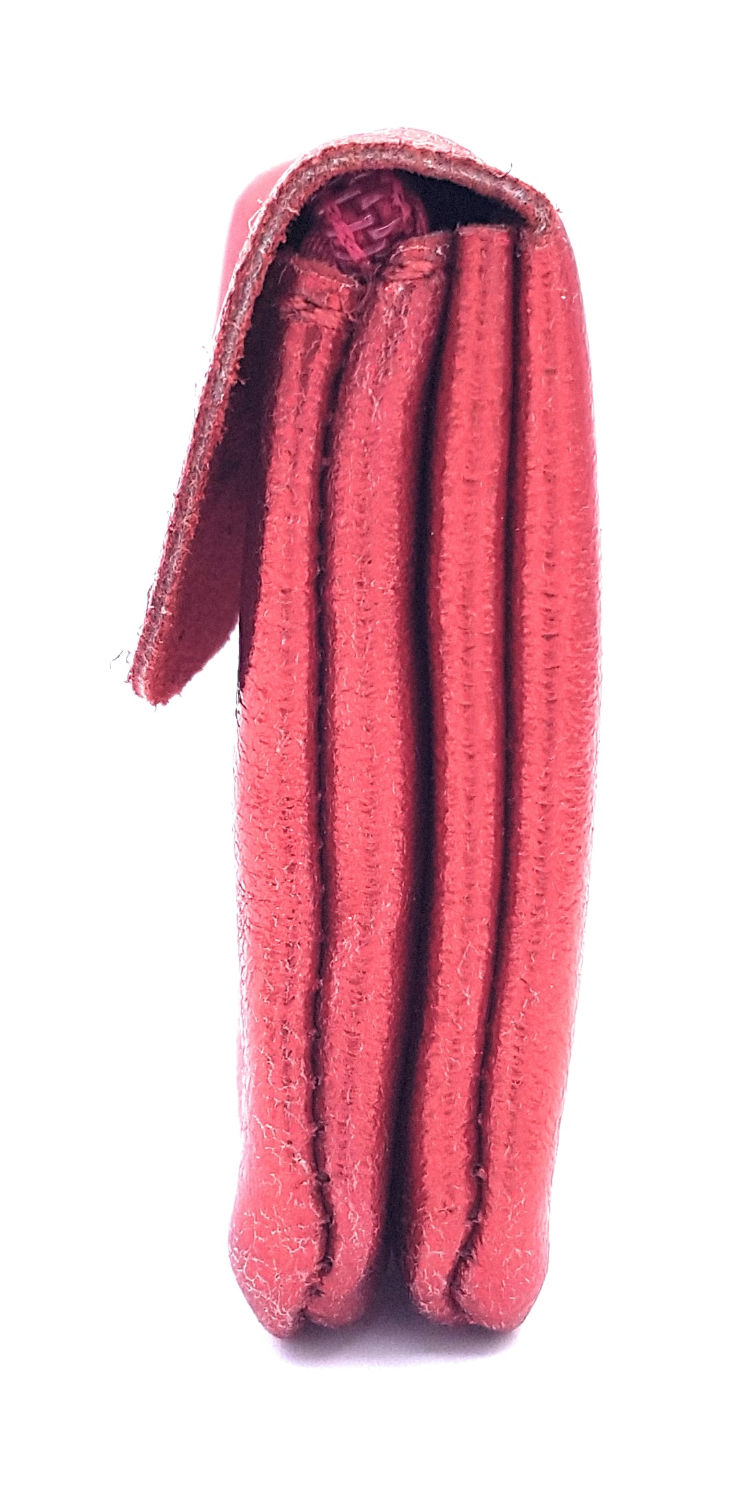 Porte-monnaie Aponi cuir irisé italien ~ Rouge