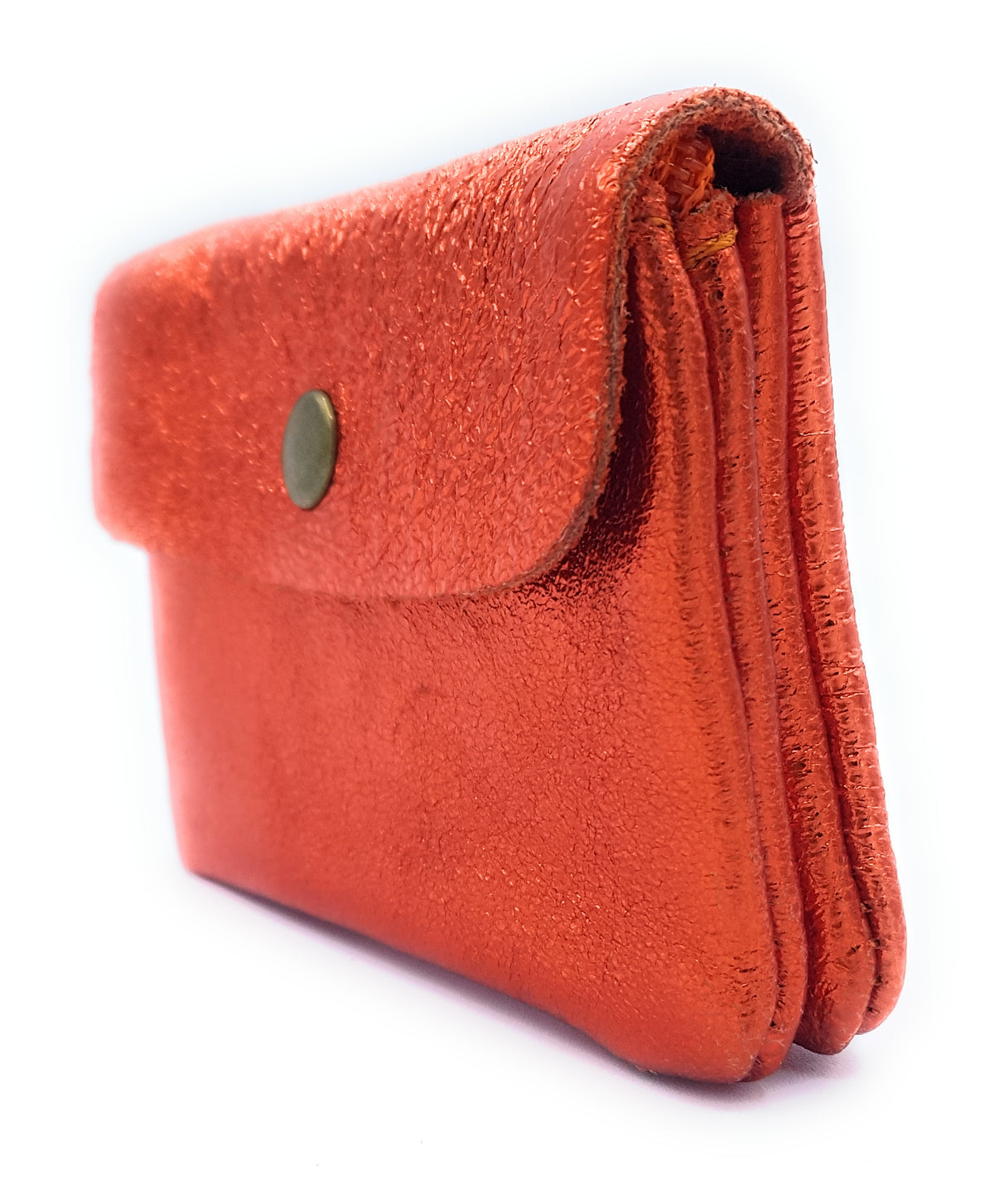 Porte-monnaie Aponi cuir irisé italien ~ Orange