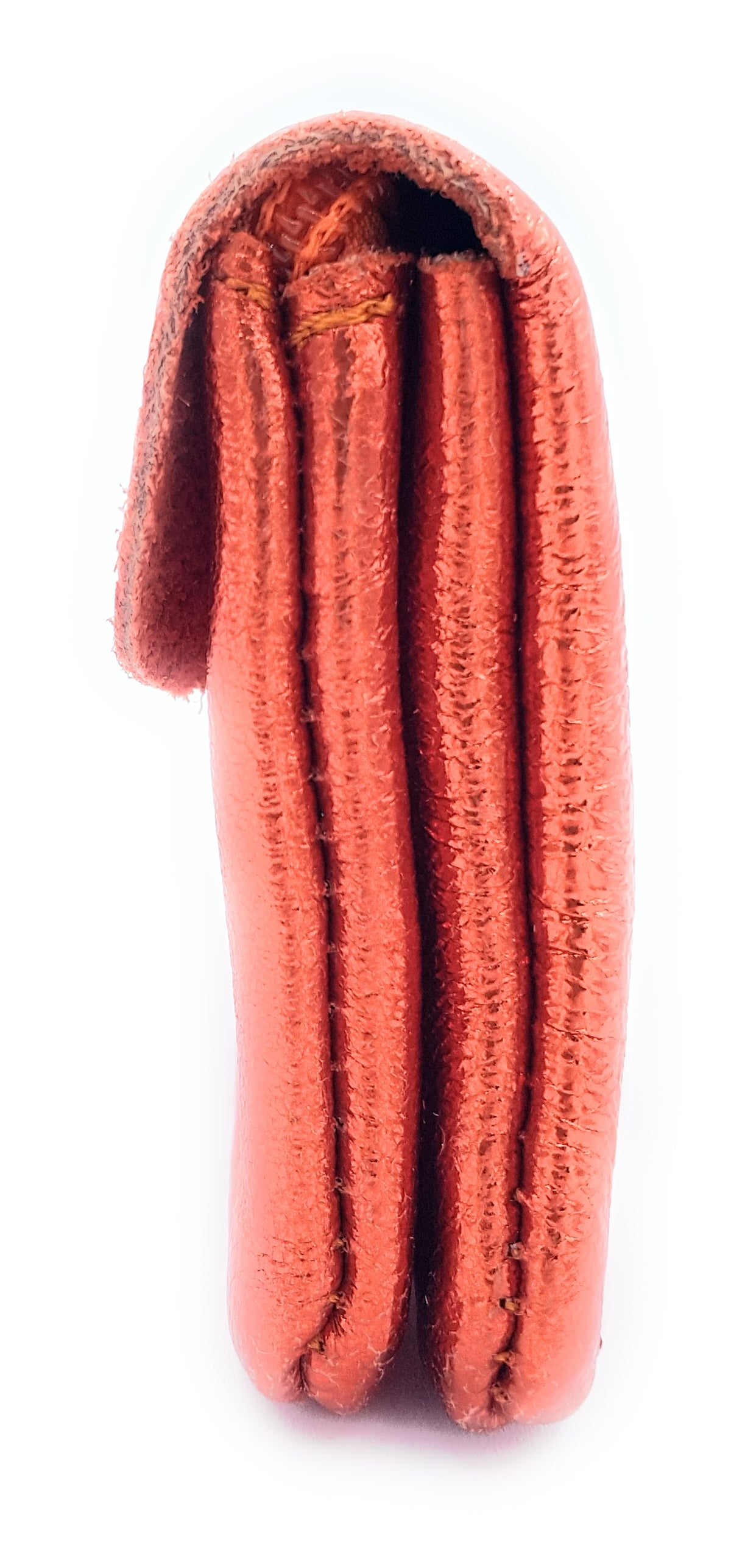 Porte-monnaie Aponi cuir irisé italien ~ Orange