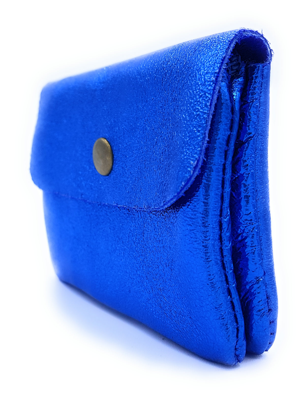Porte-monnaie Aponi cuir irisé italien ~ Bleu royal