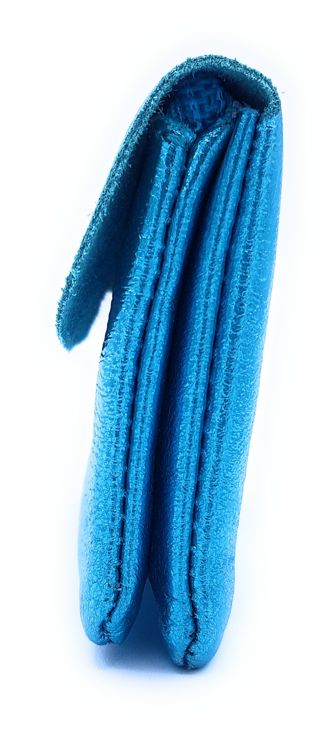 Porte-monnaie Aponi cuir irisé italien ~ Turquoise