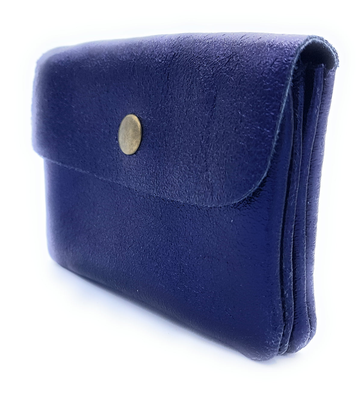 Porte-monnaie Aponi cuir irisé italien ~ Bleu nuit