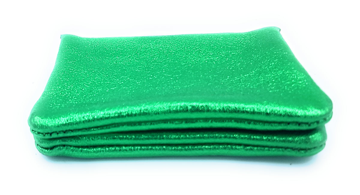 Porte-monnaie Aponi cuir irisé italien ~ Vert émeraude