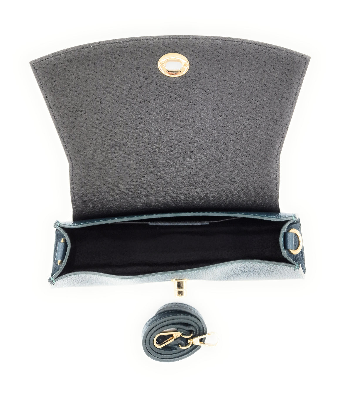 Paco Leather Half Moon Shoulder Bag ~ Duck Blue