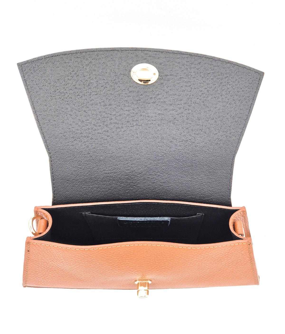 Sac à bandoulière demi-lune en cuir Paco ~ Camel