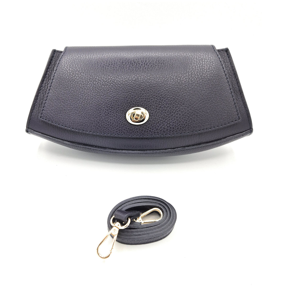 Sac à bandoulière demi-lune en cuir Paco ~ Violet