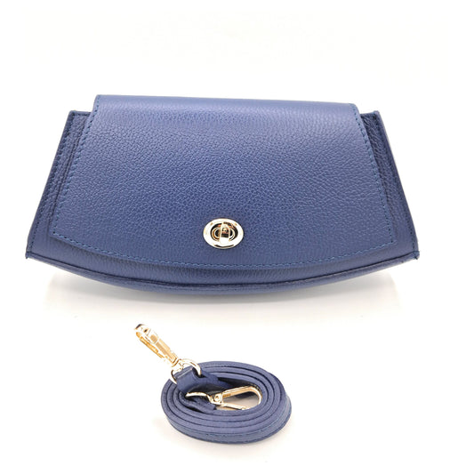 Paco Leather Half Moon Shoulder Bag ~ Royal Blue